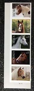 2024USA #5891-5895b Forever Horses -  Lower Left Plate Strip of 5 - Picture 1 of 1