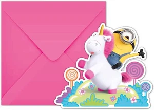 Minions Dave oder Minions Einhorn Party Einladungen & Umschläge Menge wählbar - Bild 1 von 9