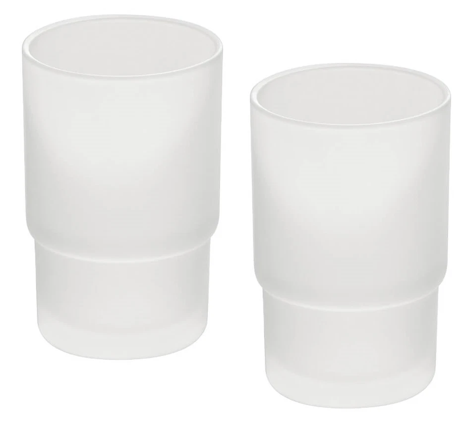 2x Zahnputzbecher Ø 67 mm Glas Becher Set Zahnbürstenhalter 200 ml satiniert - Bild 1 von 4