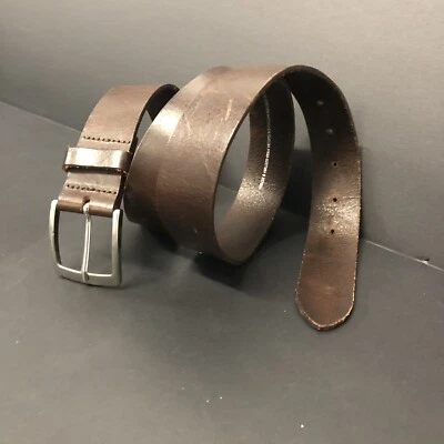 Cinturón H&M Cuero Marrón Talla 37-38 Euro 95 Hebilla Tono Plateado Hecho en Suecia Foto 1 de 4