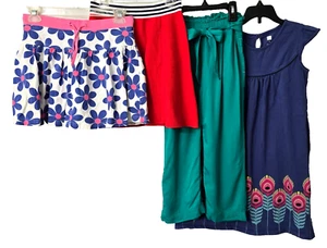 4pc Boden Skirt Dress Lot 11 12 Girl Floral Casual Red Blue Beach Cruise Preppy - Picture 1 of 16