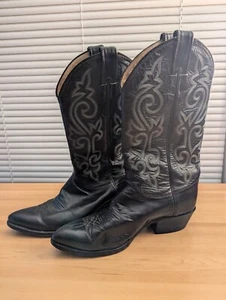 Justin Boots Cowboy 1408 Black 81/2 D Men's - Picture 1 of 10