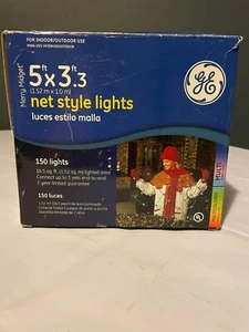 GE Merry Midget 5'x3.3' 150 Multi Color Net Style Set, Indoor Outdoor Holiday - Picture 1 of 2