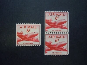 #C41 6c DC-4 Skymaster Coil Single & Pair MNH OG F/VF CV $9 - Picture 1 of 2