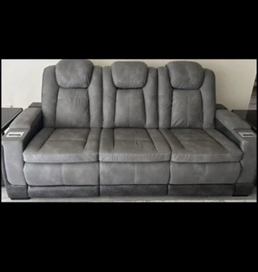 Next-Gen Durapella Power Reclining Sofa with Adjustable Headrest – Slate (Used) - Picture 1 of 5