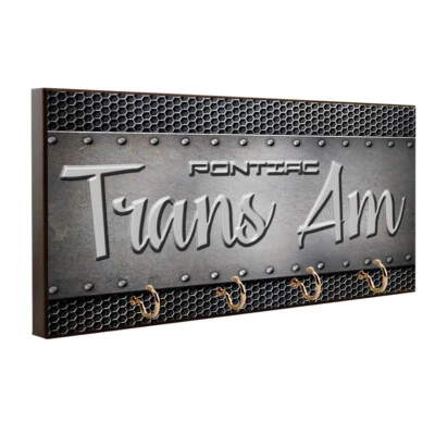 Pontiac Trans Am Acero Remachado Letrero DISEÑO Colgador de Llaves/Percha de Correa para Mascotas Foto 1 de 4