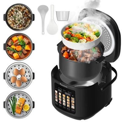 TURBOTRONIC BY Z-LINE Multikocher 5,0L 20 Programme 860W Reiskocher & Dampfgarer mit Warmhaltefunktion