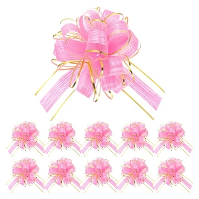 12Pcs Pull Bows for Gift Wrapping, 8 in Pink Party Wedding Gift Bow Foto 1 de 4