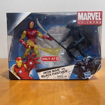 Figura de acción Iron Man vs. Black Panther Marvel Universe paquete de 2 Foto 1 de 4