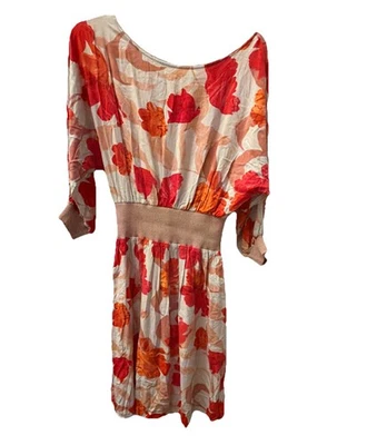 Vestido Anthropologie de Maeve Rojo Naranja Bronceado Motivo Talla M Foto 1 de 4