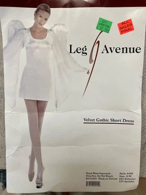 Disfraz corto gótico terciopelo blanco ángel. Solo vestido.  Foto 1 de 3