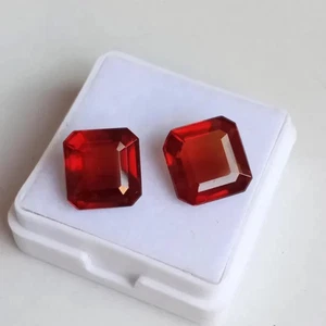 Par octágono granate hessonita Mozambique para joyería piedras preciosas sueltas 8,65 quilates - Imagen 1 de 6