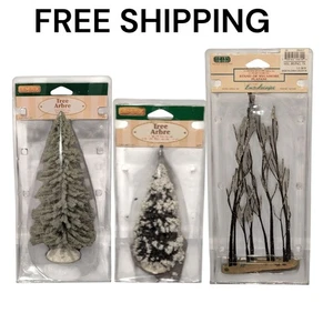 Posten Lemax Weihnachtsbäume Dorf Zubehör verschiedene Schneemann Landschaft 3 Originalverpackt - Bild 1 von 24