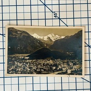 RPPC Vintage Sepia Postcard Interlaken Mönch und Jungfrau Mountains Switzerland - Picture 1 of 3