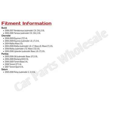 Juego de 6 cables de bujía para Chevy Pontiac Torrent Chevrolet Equinox Rendezvous Foto 1 de 4