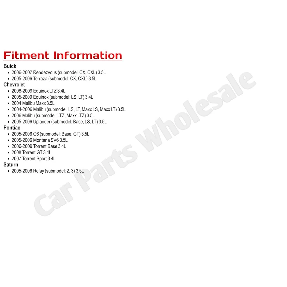 Juego de 6 cables de bujía para Chevy Pontiac Torrent Chevrolet Equinox Rendezvous Foto 1 de 4