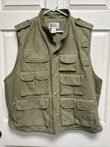 Vintage Trail Designs Vest Mens Med. Beige Button Up Shooting Fishing Hunt TV726 - Picture 1 of 12