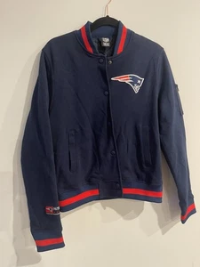 New England Patriots NFL Varsity Jacket Size Large L Button Logo Team Apparel - Picture 1 of 5