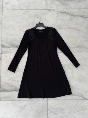 VTG 90s Karen Kane Dress Black Long Sleeve Knit Women L Witchy Gothic Grunge USA - Image 1 of 4