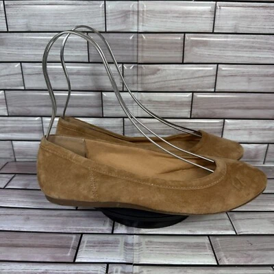Zapato plano de ballet Crown vintage para mujer marrón gamuza punta redonda talla 8 Foto 1 de 4