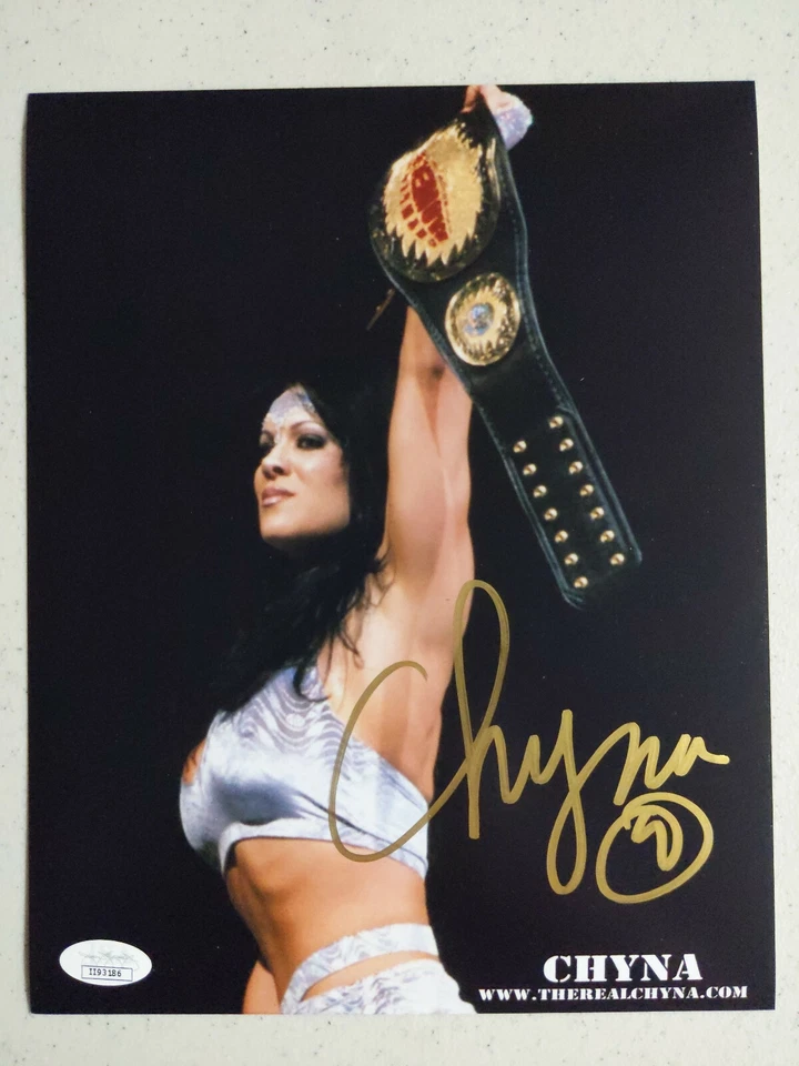 CHYNA Signed 8x10 Photo WWF WWE Wrester Diva Autograph Deceased 2016 JSA COA B - Image 1 of 1