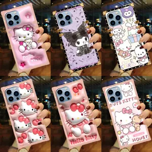 For Samsung Galaxy S24 S23 S22 S21 S20S10 Note20 Cartoon Hello Kitty Square Case - Picture 1 of 15