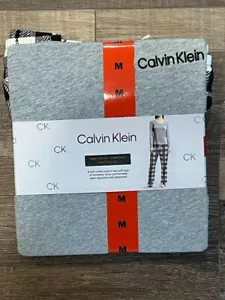 NWT Calvin Klein Women Pajamas Lounge Pant Set Long Sleeve Buffalo Check M - Picture 1 of 4