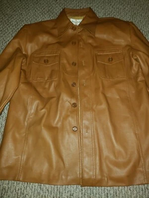 Chaqueta de Vinilo Vintage Hombre DUDS 1970 DISCOTECA Marrón Starsky Hutch Talla Grande Foto 1 de 3