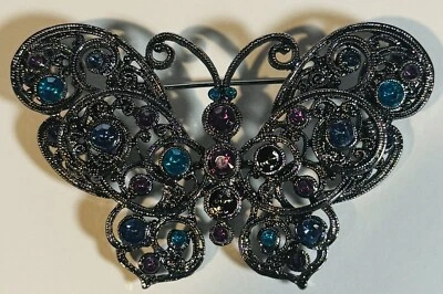 Mariposa grande colorida bisutería fantasía caprichoso cuento de hadas Foto 1 de 3