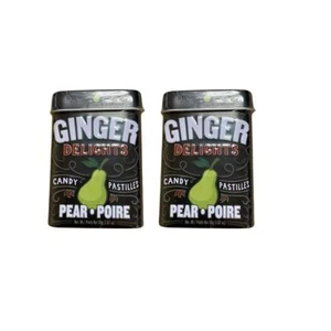 Ginger Delights Pear Candy 2 Tins Sweet Spicy Ginger - Picture 1 of 2