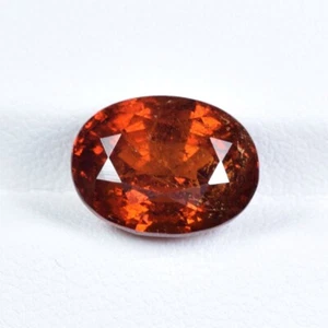 8.20 ct BEST GRADE ORANGE RED NATURAL SPESSARTITE GARNET - OVAL Gemstone !! - Picture 1 of 2