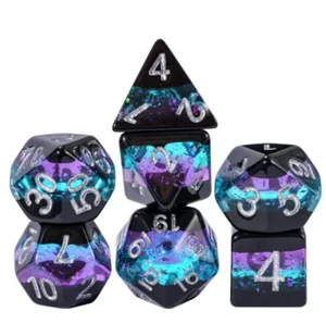 Ebon Twilight Dice Set | Poly RPG DnD Dungeons Dragons AD&D Pathfinder d20 - Picture 1 of 4