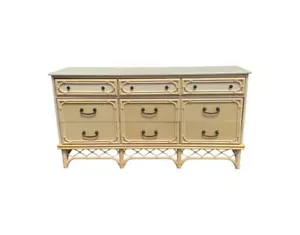 Faux Bamboo Ficks Reed Style Dresser 9 drawers - Picture 1 of 11