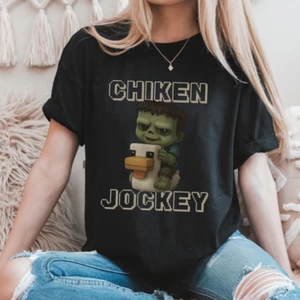 Chicken Jockey Gamer Tee, Video Game Shirt, Movie Unisex TShirt, Gamer Humor Tee - Picture 1 of 9