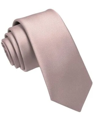  Corbata delgada de 2,4" color liso para hombre oro rosa Foto 1 de 4