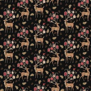 Susan Winget Christmas Hope Peace Deer Scene Multi Quilt Fabric By The Yard - Picture 1 of 1