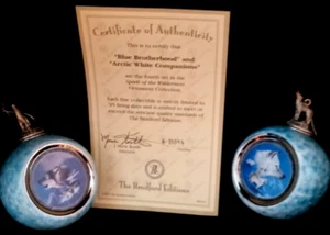 The Bradford editions 1997 Blue Brotherhood and Artic White Companions Ornaments - Picture 1 of 4
