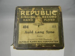 Auld Lang Syne - Republic Singing Record Hand Played Player Pianorolle - PR2 - Bild 1 von 4
