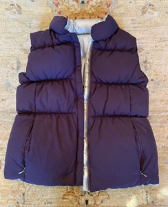 Onekid Size 7 Down Puffer Vest Purple Silver Reversible Girls Solid Winter READ - Picture 1 of 12