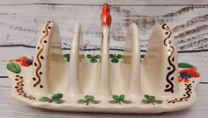Porta servilletas de cerámica O'Neill Bunratty Irlanda vintage pintado en trébol 6" X 3,5" - Imagen 1 de 7