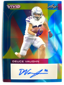 2023 Leaf Vivid Prismatic Teal #DV1 Deuce Vaughn Autograph RC #1/1