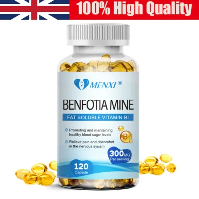 MENXI Benfotiamine Capsules 300mg Fat Soluble Thiamine Vitamin B1 NON-GMO,Gluten Free