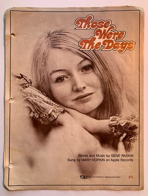 SHEET MUSIC: 1968 - MARY HOPKIN - APPLE RECORDS - Those Were The Days - Raskin - Image 1 of 3