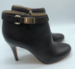 Coach Biancca neue braune Damen-Booties 8,5 B Leder-Stiefeletten mit Absatz - Bild 1 von 15