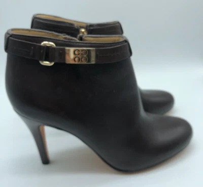 Coach Biancca Mujer Nuevos Botines Marrón 8.5 B Cuero Tacón Botas Zapatos al Tobillo  Foto 1 de 4