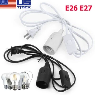 E26 E27 Light Bulb Socket Lamp Power Cord Wall Outlet Plug Adapter On/Off Switch - Image 1 of 4