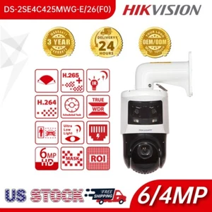 HIK Tandem Vu 6MP Panoramic +4MP 25x PTZ POE IP Camera DS-2SE4C425MWG-E/26 120dB - Picture 1 of 9