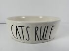 RAE DUNN Small Ivory Pet Bowl Dish CATS RULE Artisan Collection by Magenta 202