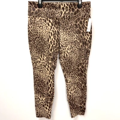 Anna & Ava Brown Animal Leopard Print Denim Jeggings Women's Size XL - Image 1 of 4