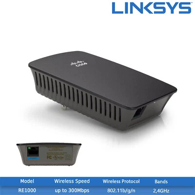Refurbished Cisco Linksys RE1000 Wireless-N Range Extender Adapter - 2.4GHz - Image 1 of 3